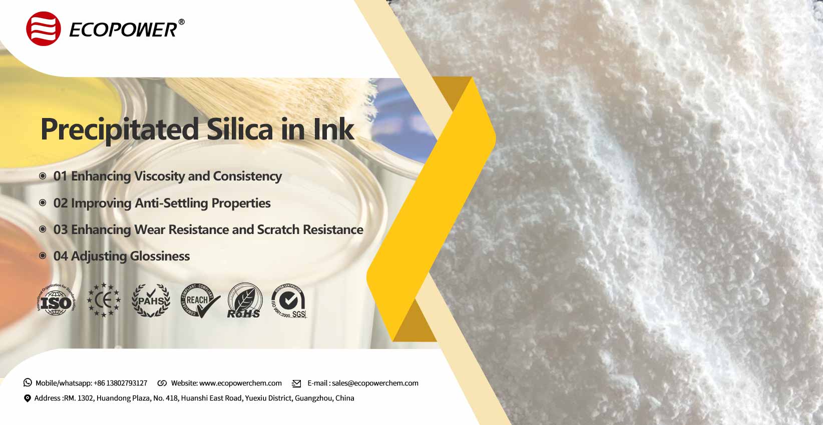 Precipitated silica Applications in Ink